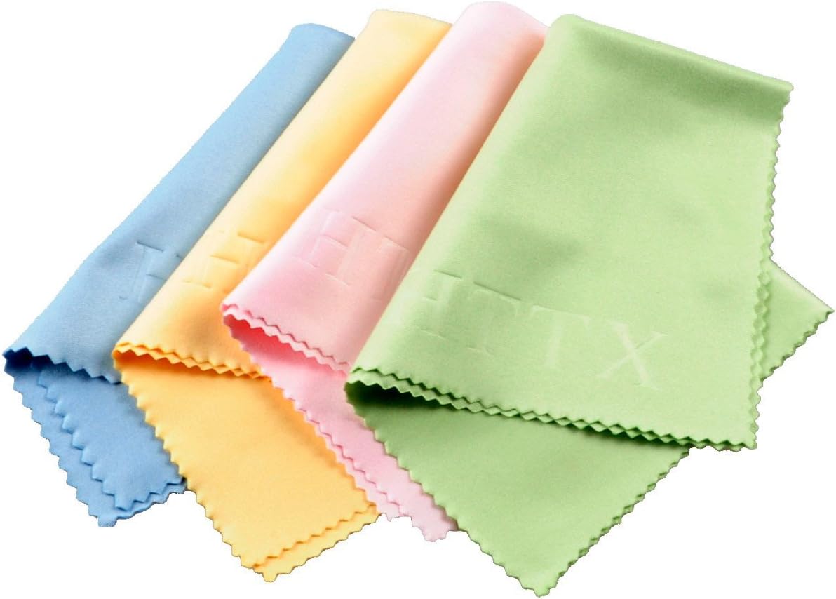 HTTX 6 7 inches 4-Pack Microfiber Screen Cleaning Cloths for Cell Phones, Tablets, LCD TV and Laptop, Camera Lenses