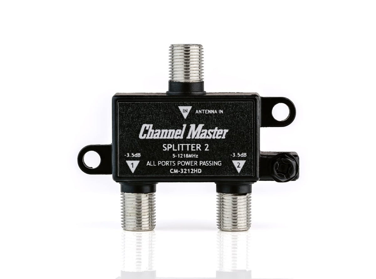 Channel Master 2 2-Way 2 Splitter | Splitter Distributes Digital HDTV Antenna Signal to TVs, One Input and Two Outputs
