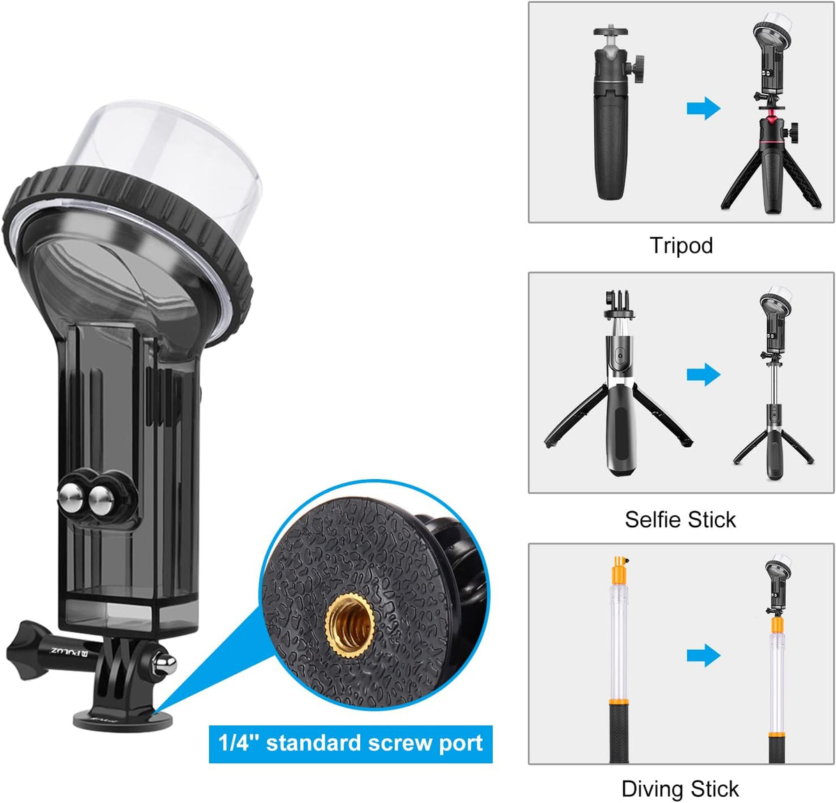 PULUZ Waterproof Housing Case for DJI Osmo Pocket 2, 60m Deep Diving Protective Housing Shell for Underwater Photography