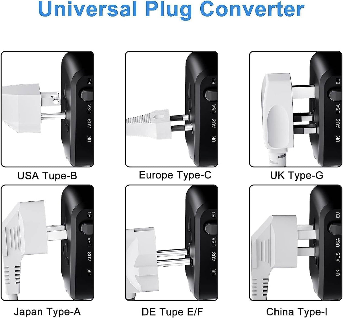 International Travel Adapter Voltage Converter to Step Down 230V to 120V for Hair straighteners, laptops, Cell Phones, Power converters from USA to UK, Europe, Australia Over 200 Countries
