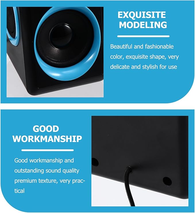 Mini USB 2.0 Computer Speakers with Surround Sound Compact Desktop and Laptop Multimedia Speaker Compatible with Dc 5v Power for Home and Office Use