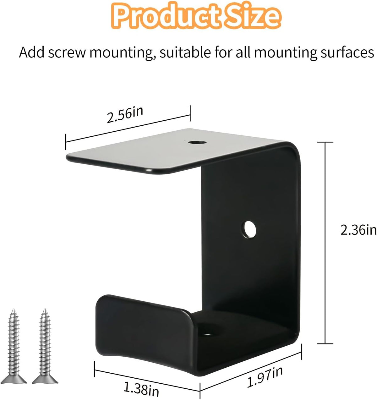 Headphone Mount Hanger,Headset Holder for Desk,Headset Holder Aluminum Hook with Strong Adhesive Tape for Classroom, Gaming Room with 2 Install Style with Rubber Pad,Single