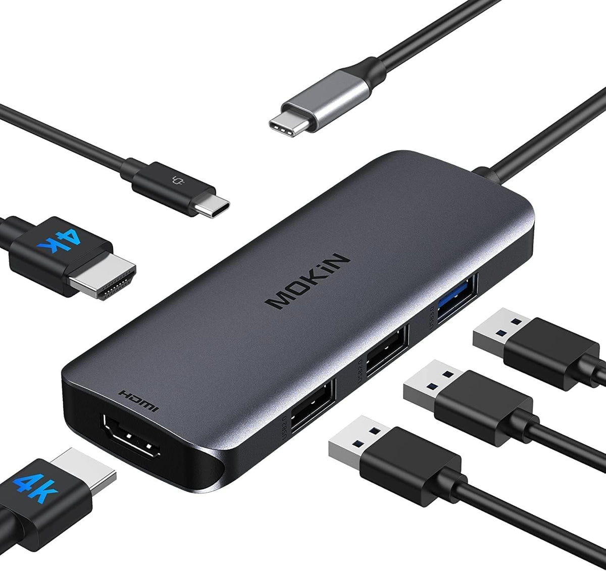 imokin HDMI,3 Docking Station USB C to Dual HDMI Adapter USBC Hub DualHDMI Monitors for Windows,USB C Adapter with Dual