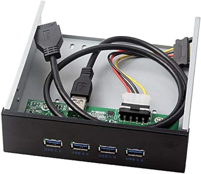 Cablecc USB 3.0 HUB 4 Ports Front Panel to Motherboard 20Pin Connector Cable for 5.25 CD-ROM Bay