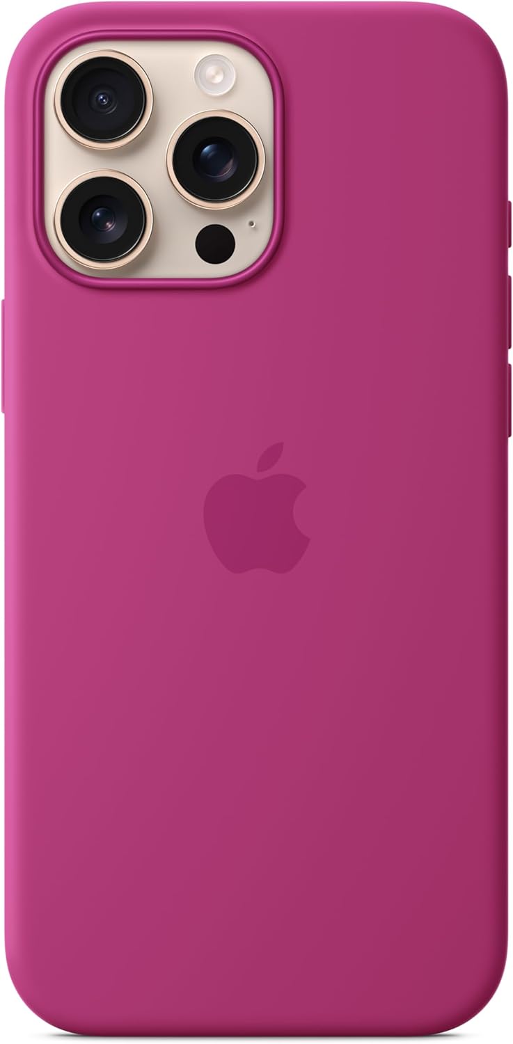 Apple iPhone 16 Pro Max Silicone Case with MagSafe and Camera Control: Lightweight Phone Case, Wireless Charging Compatible, Smooth Matte Finish; Fuchsia