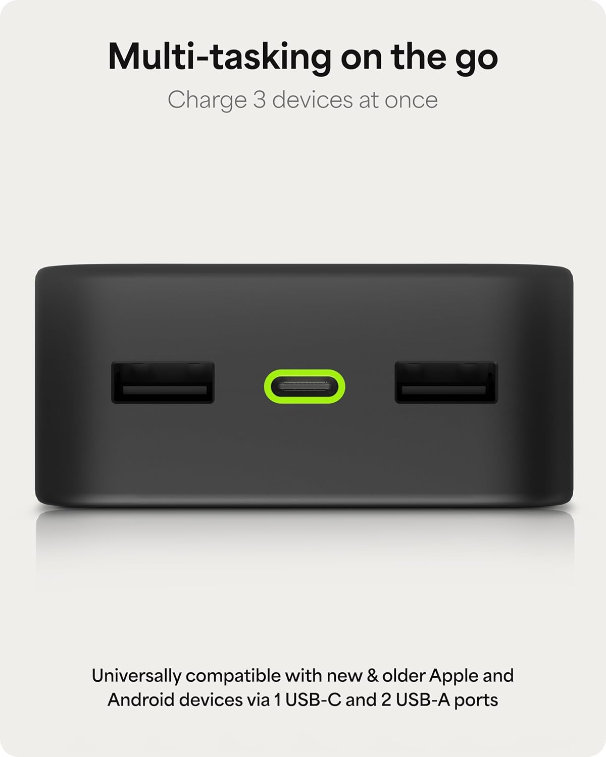 mophie Powerstation XL Power Bank 2023-20,000 mAh Large Internal Battery, (2) USB-A Ports and (1) 20W USB-C PD Fast Charging Input/Output Port, Travel-Friendly