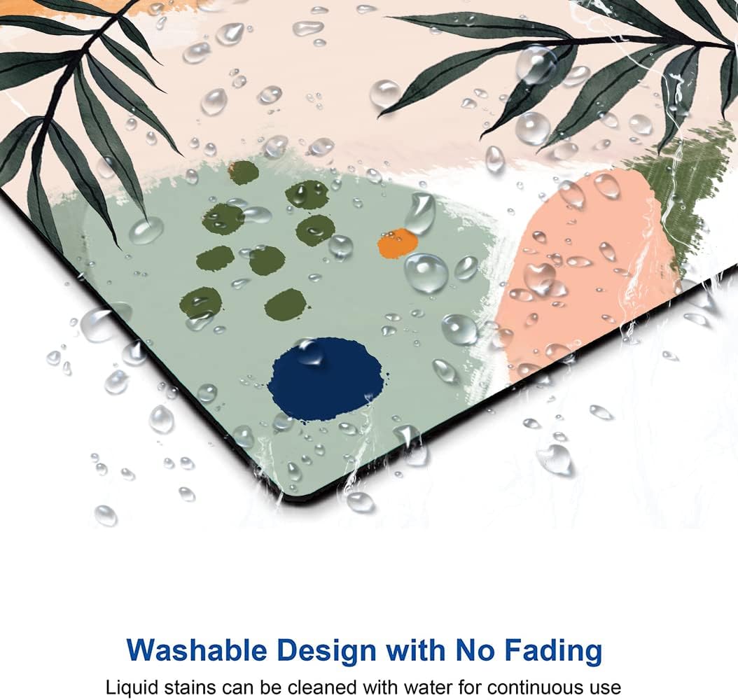 Mouse Pad, Premium-Textured Mouse Mat, Non-Slip Rubber Base Mousepad for Laptop, Computer & PC,9.5×7.9 in,Abstract Morandi Plants