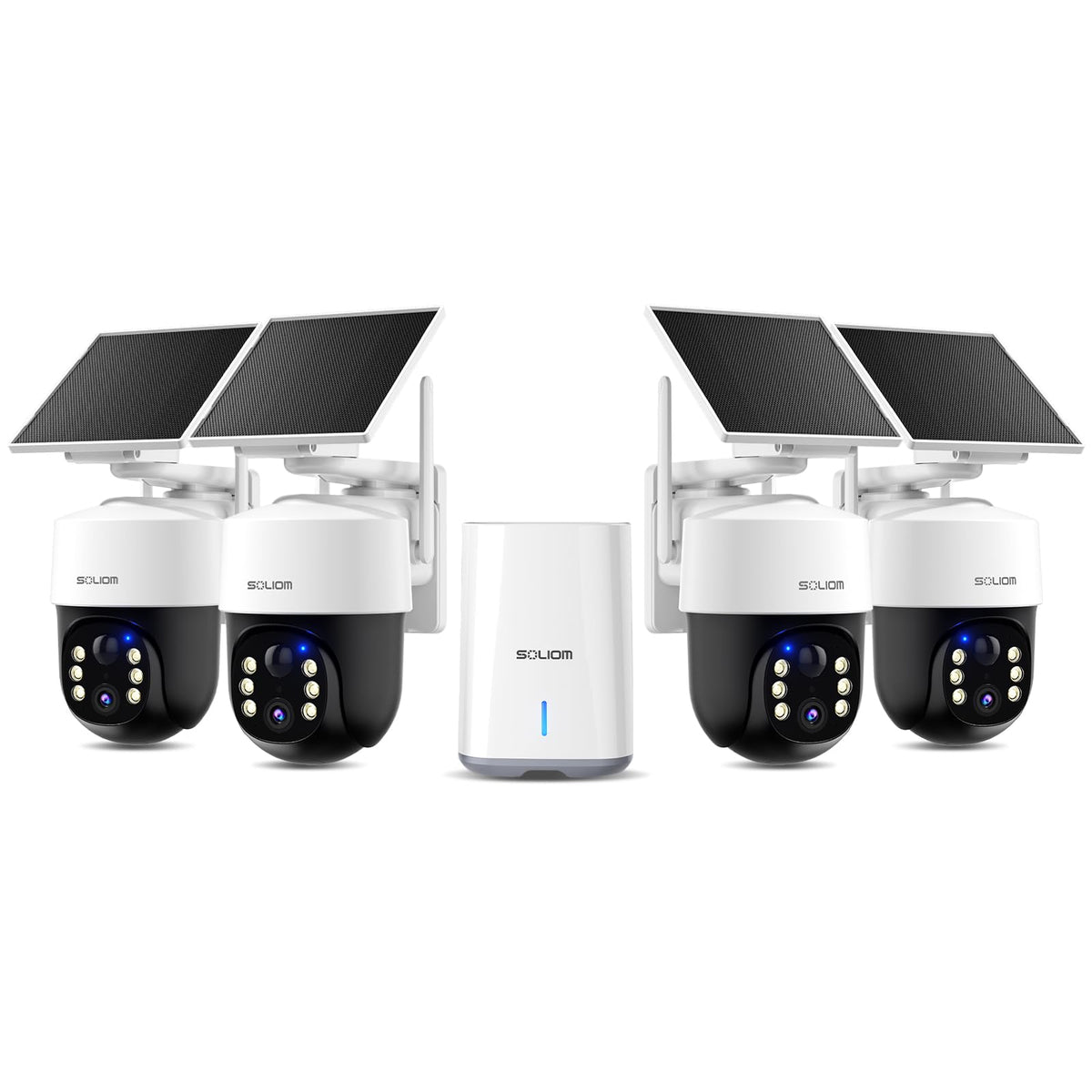 SOLIOM Security Cameras Wireless Outdoor,4K Ultra HD for Day and Night, No Subscription,Built in Radar,Solar Powered Cameras for Home Security, 360°