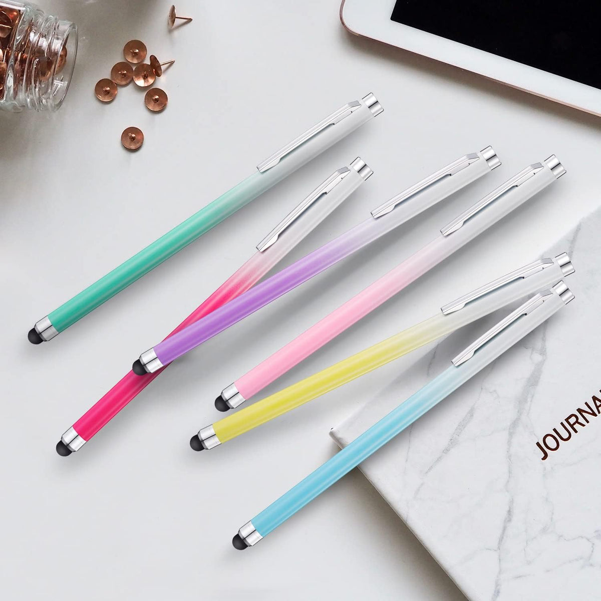 Stylus Pens for Touch Screens 12 Pack, Linfanc High Sensitivity and Precision Capacitive Stylus Pens for iPad, Tablets, Smartphones
