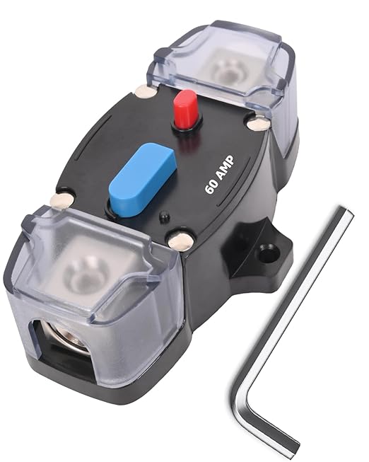 BULVACK 60A Resettable Circuit Breaker - 60 Amp Self Recovery with Manual Reset Button for Car Audio & Amps Protection