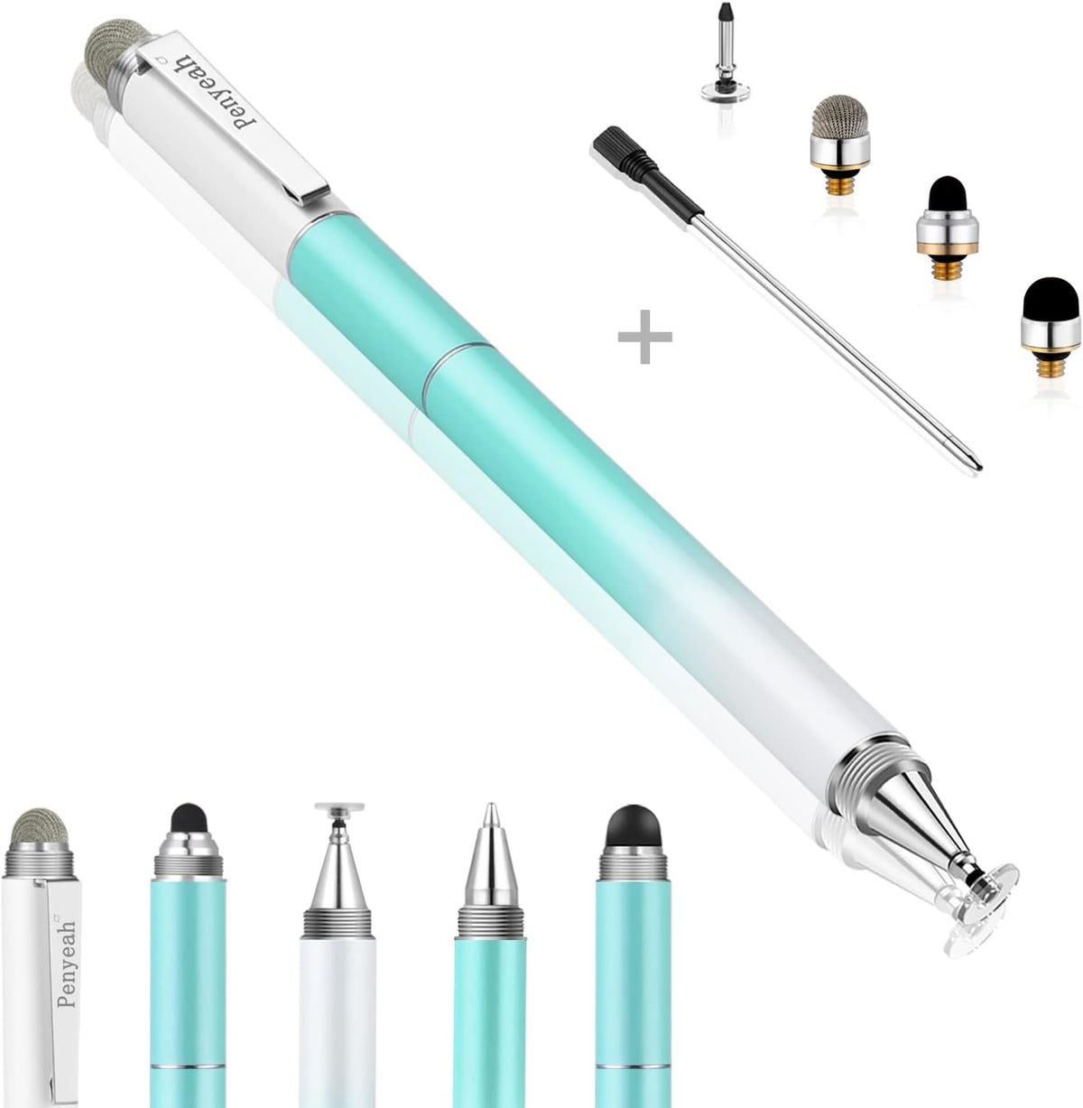 Penyeah Capacitive Stylus Pen (4 in 1),Universal Touch Screens Stylus Pen for iPad/Pro/iPhone/Android Phone/Samsung/Fire/Tablets and All Capacitive Touch Screens-Dream Blue