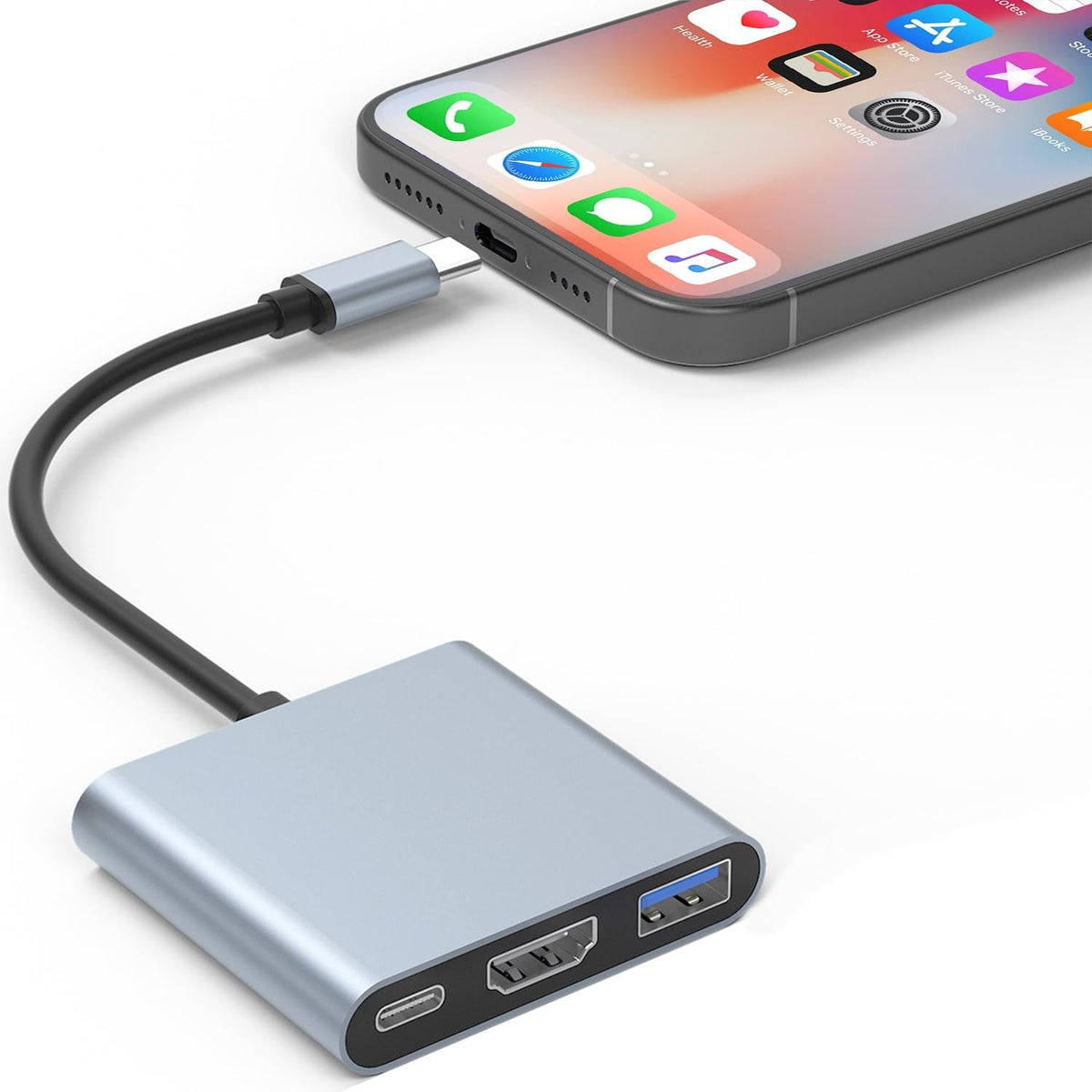 Gmeaou 15, USB C to HDMI Adapter for iPhone USB-C Digital AV Multiport, hdmi to USB c, Laptop Docking Station