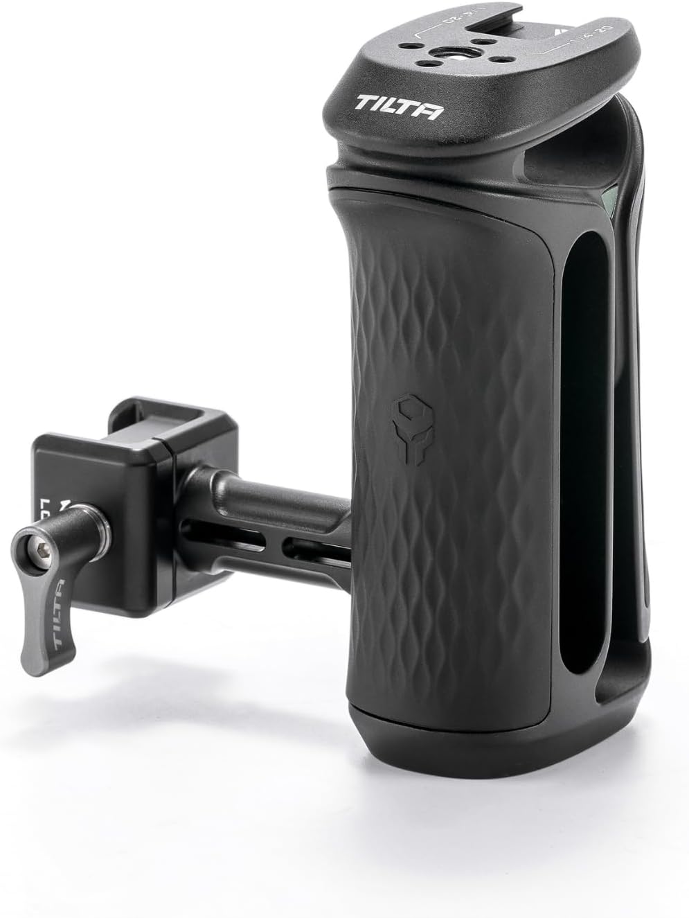 Tilta Xeno Side Handle for Filmmakers & Cameras - Black | Secure Connection & Helps Prevent Rotation | Adjustable Height | Textured Silicone Grip | Convenient Assembly (NATO)