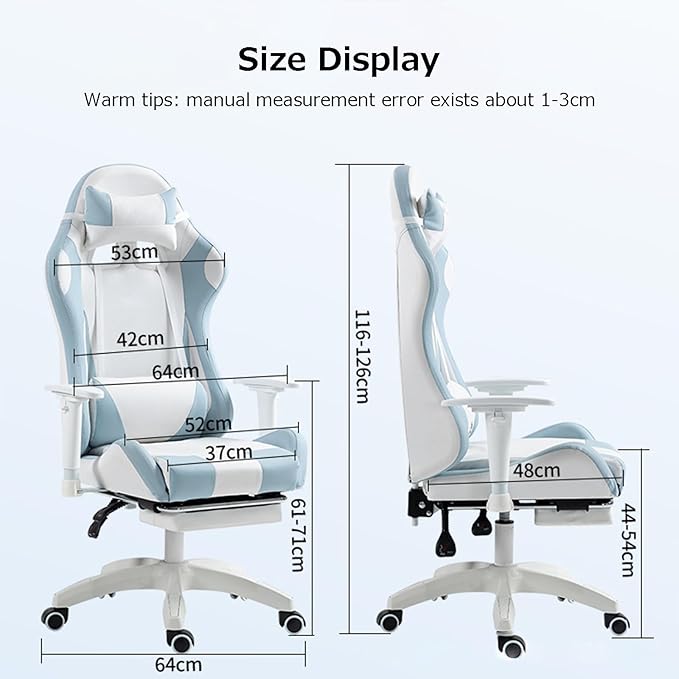 Gaming Chair Pink Adjustable Backrest Ergonomic Gaming Chair Comfortable Computer Chair Reclinable Lift Armrests Headrests Office Chair(withYES_Link HANDRAIL)