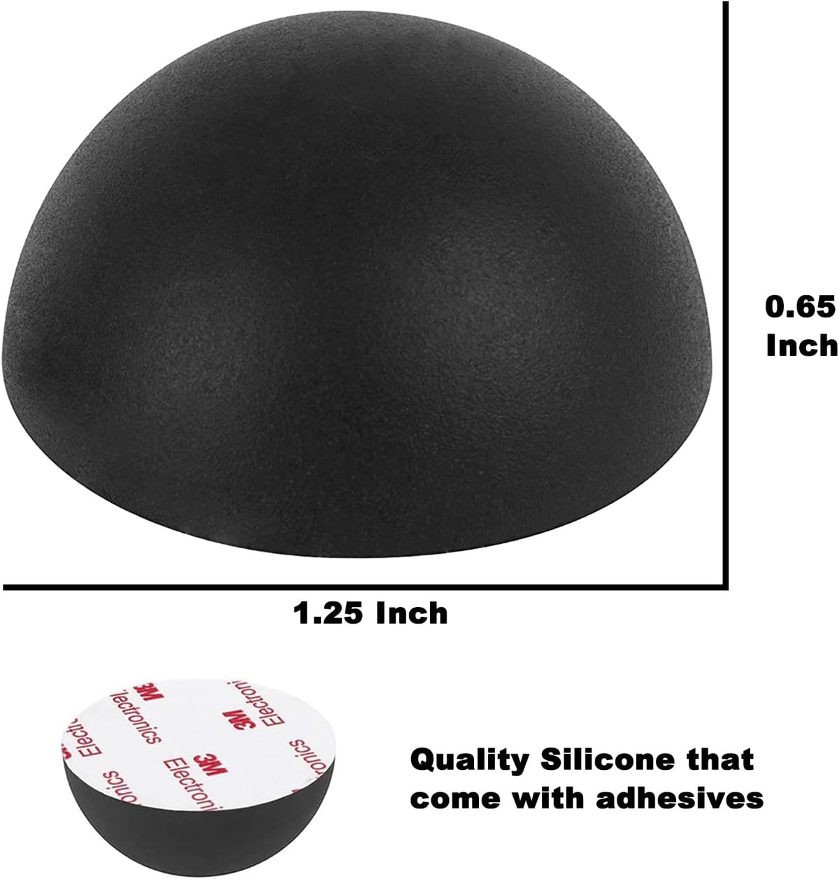 1.25" Silicone Hemisphere Bumpers Isolation Feet Rubber Non-Skid Speaker Pads with Adhesive Record Player Audio Isolation Pads for Small Speaker Spikes,Turntable,Amplifiers,Subwoofer,Monitors,Decks