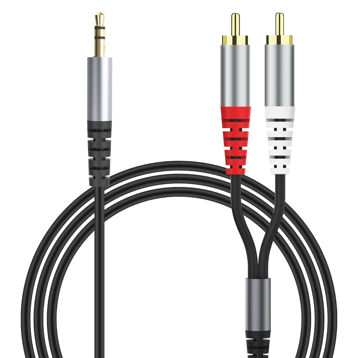 HIEbee 3.5mm (2M/6.6Feet) 3.5mm 1/8 2-Male MP3 RCA to AUX Cable, to RCA Headphone Jack Adapter Y Splitter Premium
