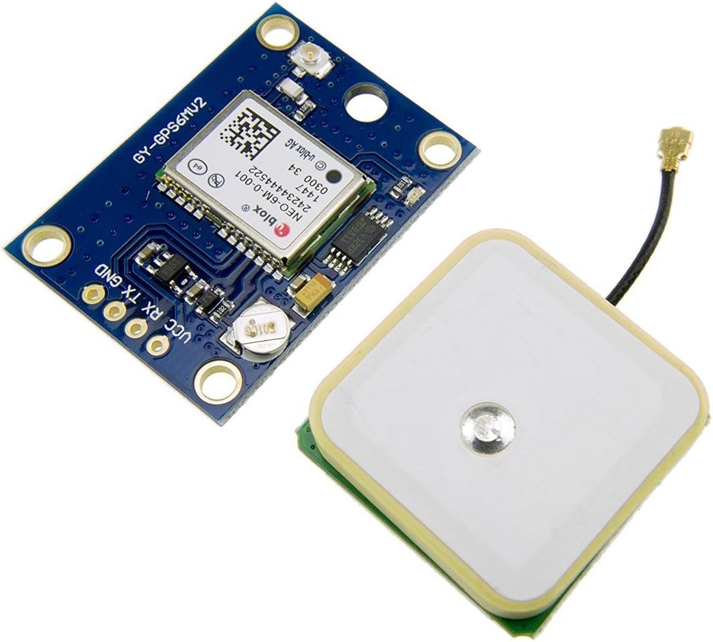 HiLetgo GY-NEO6MV2 NEO-6M 3V-5V 2.5 GPS Flight Controller Module with Super Strong Ceramic Antenna for Arduino EEPROM