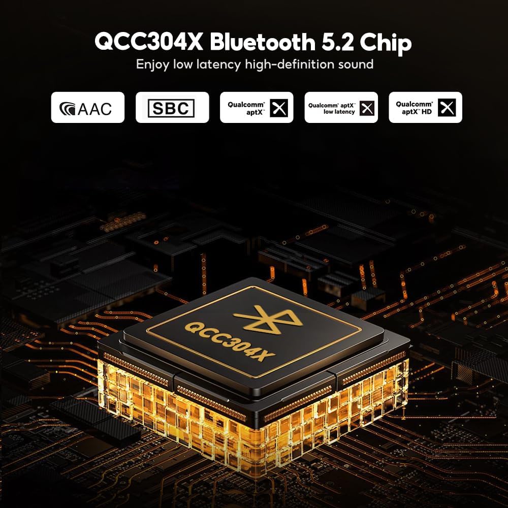 AIYIMA D03 Bluetooth 5.0 DAC Amplifier 150 Watt x 2 Stereo HiFi 2.1 CH Digital Sound Amplificador 24Bit/192kHz Class D Power Amp USB Coaxial Optical OLED AptX, Support Subwoofer & with Remote