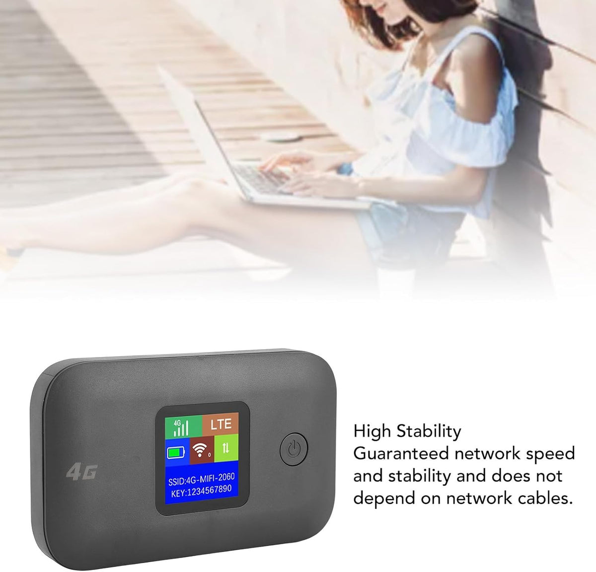 ciciglow 4G 8-10 3000mAh LTE Portable Router, Mobile Hotspot with SIM Card Slot, Supports Users Stable Battery, Made