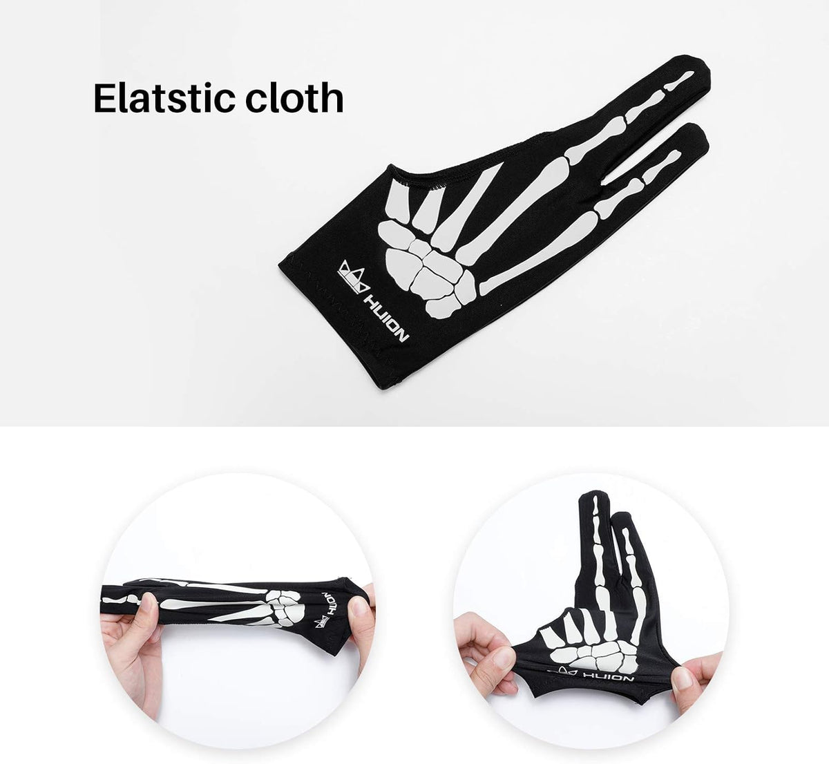 HUION Skeleton Artist Glove for Graphic Drawing Tablet Pad Monitor Painting, Paper Sketching, Suitable for Left and Right Hand