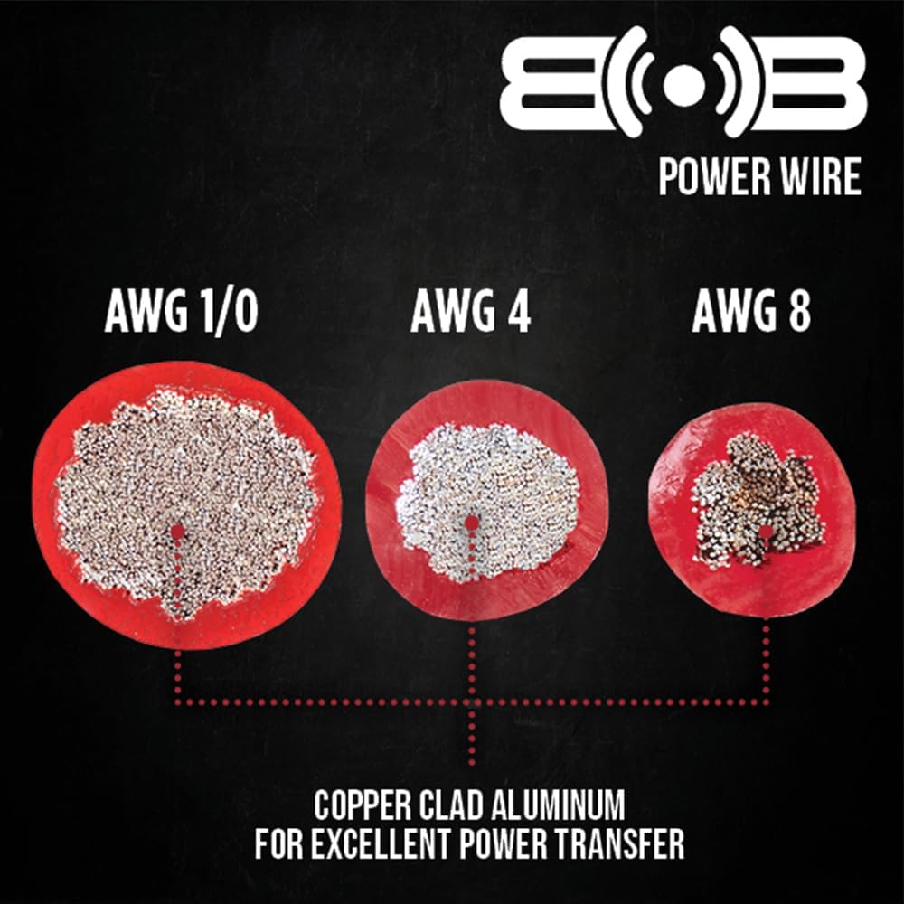8 2-Channel BAK82 Belva True Gauge AWG Premium CCA Complete Amplifier Wiring Kit with OFC RCA Cable - RED