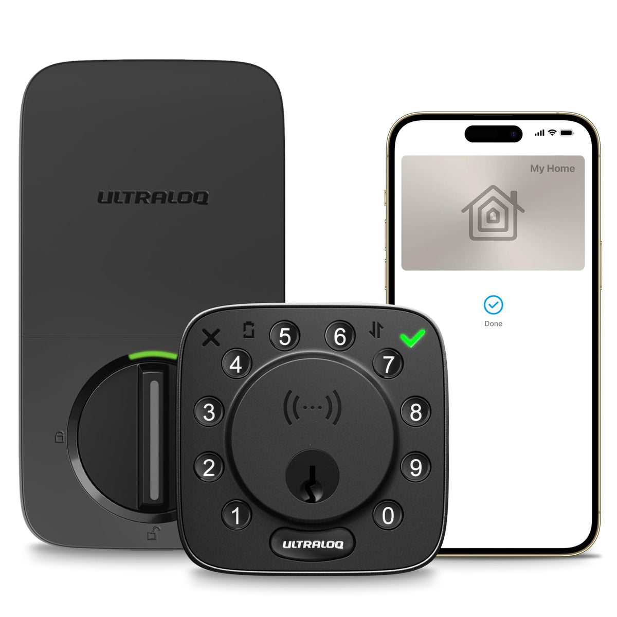 ULTRALOQ Bolt NFC Smart Lock, Tap to Unlock with Apple Home Key and Android NFC, Built-in WiFi Deadbolt, App Remote Control, Auto Lock, Works