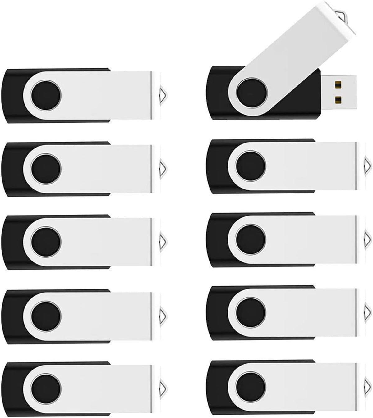 KOOTION 50pcs 16 GB USB Flash Drive 16gb Bulk Flash Drives 50 Pack Thumb DriveSwivel Memory Stick Jump Drive, Black