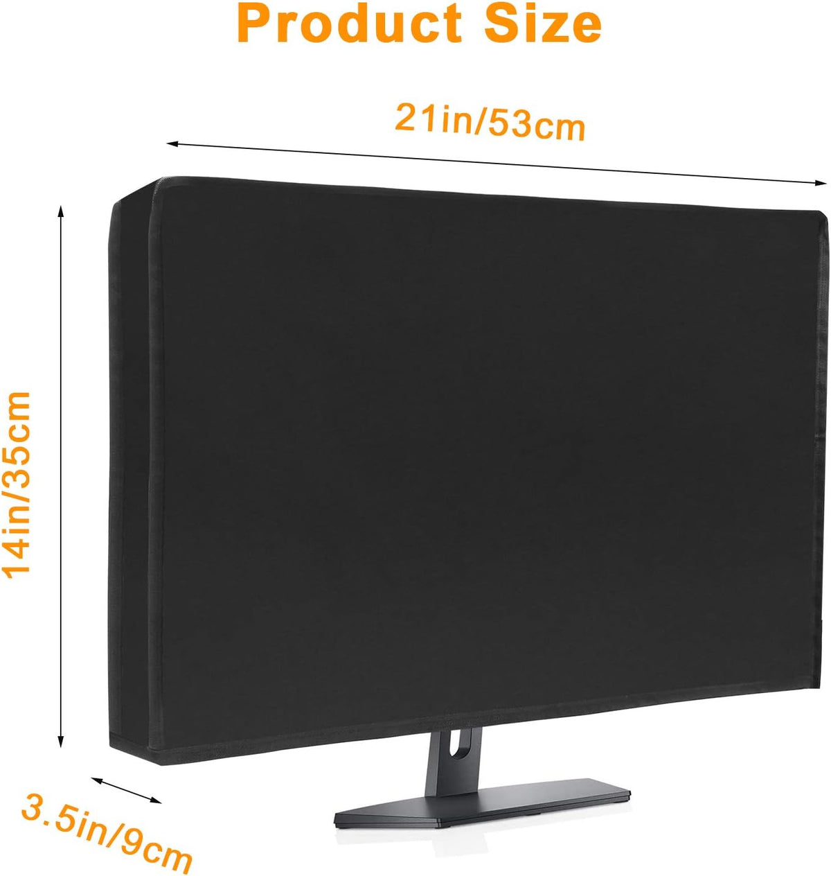 2Pack Waterproof Computer Monitor Dust Cover, Luxiv Black Full Body Cover for Computer Screen Protective Sleeve