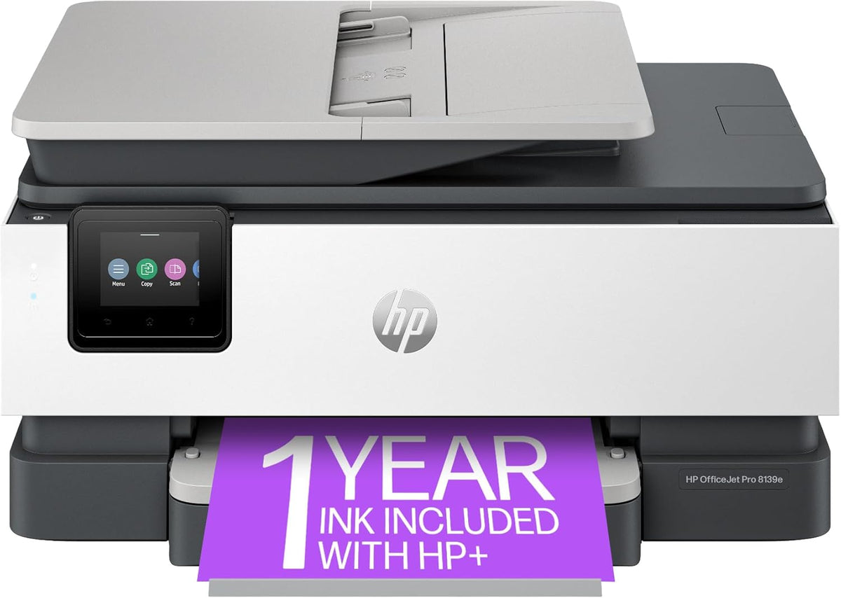 HP OfficeJet Pro 8139e Wireless All-in-One Color Inkjet Printer, Print, scan, Copy, fax, ADF, Duplex Printing Best-for-Home Office, 1 Year Instant Ink Trial Included