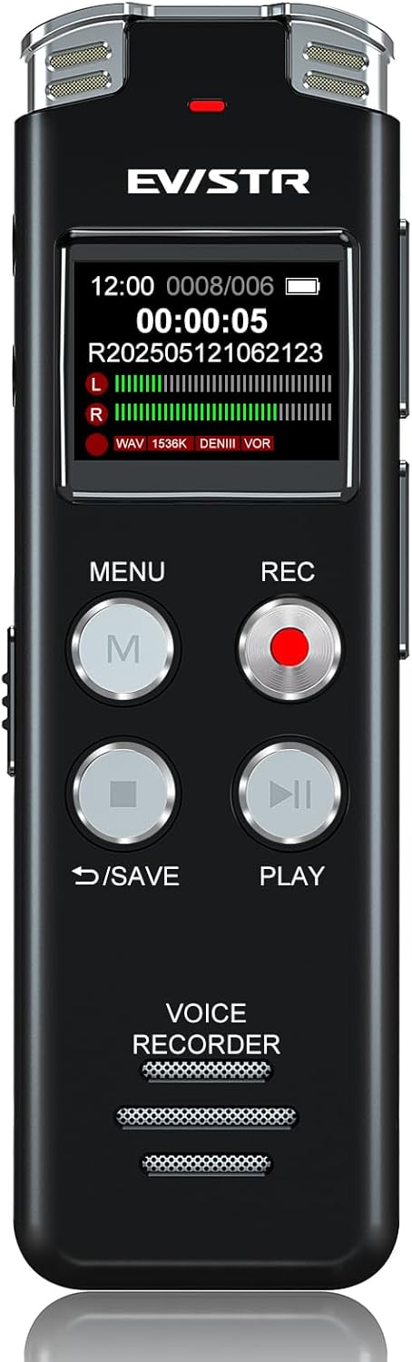 128GB Digital Voice Recorder Voice Activated Recorder with Playback - Upgraded Tape Recorder for Lectures, Meetings, Interviews, Audio Recorder USB Charge, MP3
