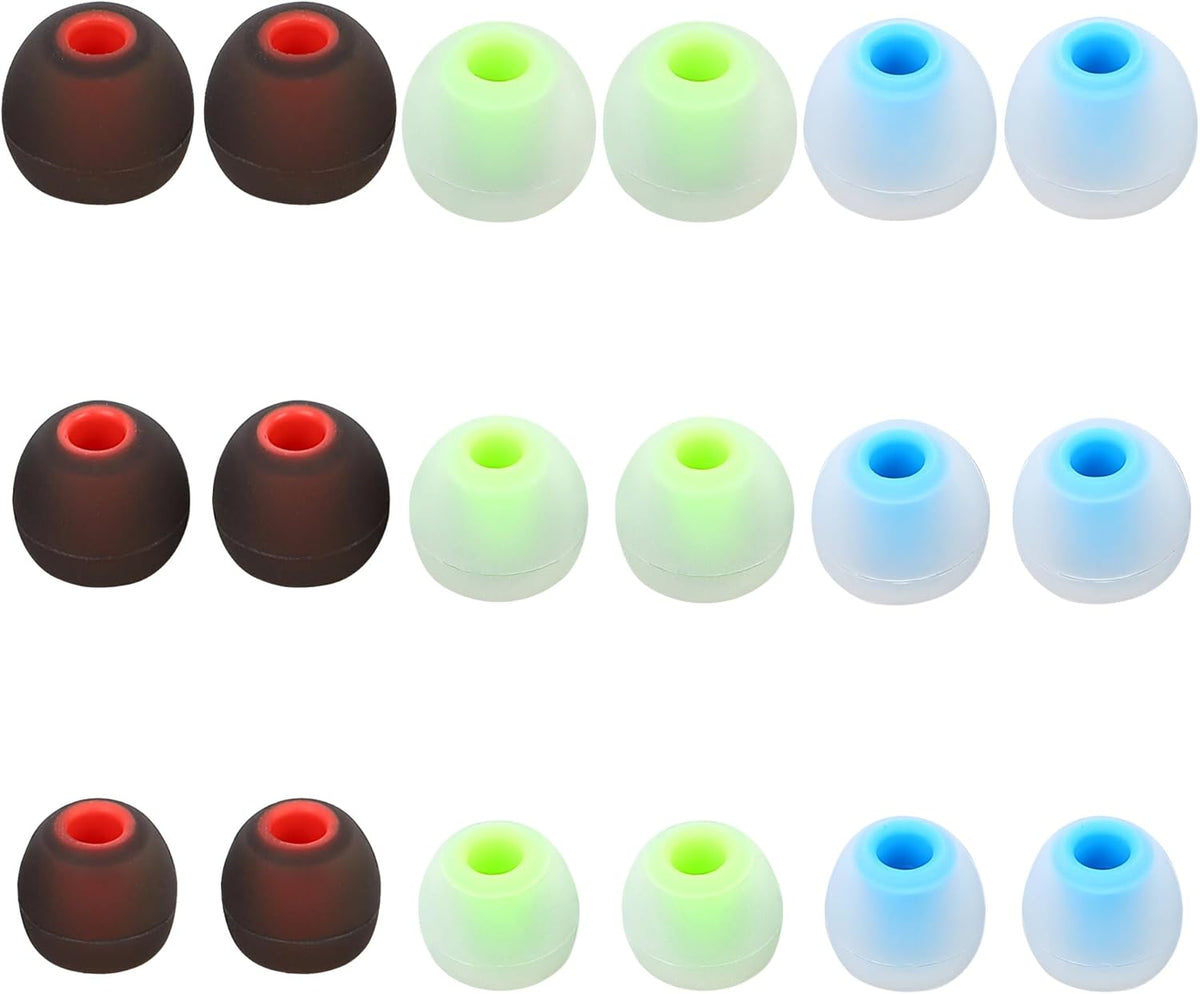 Silicone Earbud Tips Replacement Ear Tips Earbud Covers Fit Most in-Ear Earbuds(Inner Hole 3.8mm -5.1mm) Headphone Earbud Rubber Tips9 Pairs S M L