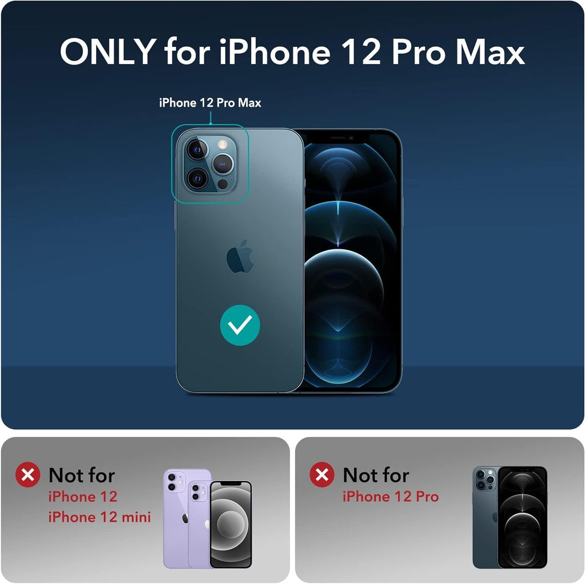 Compatible with iPhone 12 Pro Max Wallet Phone Case-PU Leather Magnetic Flip Cover with Credit Card Slots,Zipper Pocket & Detachable Wrist Strap,Shockproof Design,for Women and Men-Navy Blue