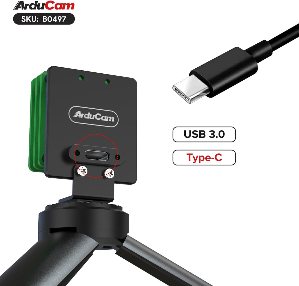 Arducam USB 3.0 Camera, 8.3MP 90fps@720p High-Speed USB Camera Module, 4K IMX678 Low Light Webcam with 100°D Wide Angle M12 Lens for Windows, Linux