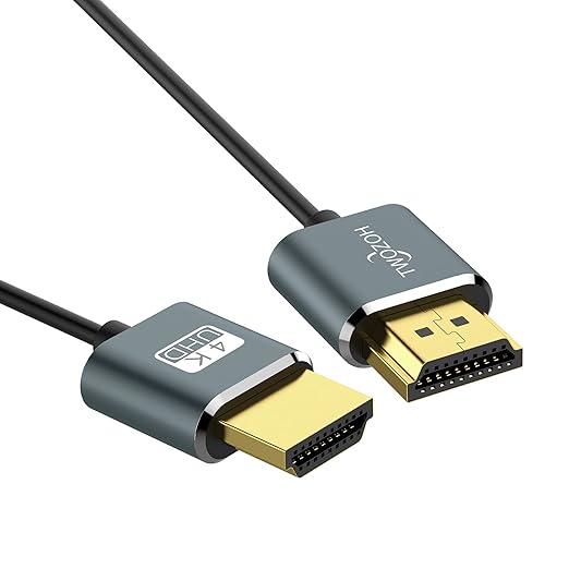 Twozoh Ultra-Thin HDMI to HDMI Cable 6.6FT, Hyper Slim HDMI 2.0 Cable, Extreme Flexible HDMI Cord Support 3D/4K@60Hz, 2160P, 1080P