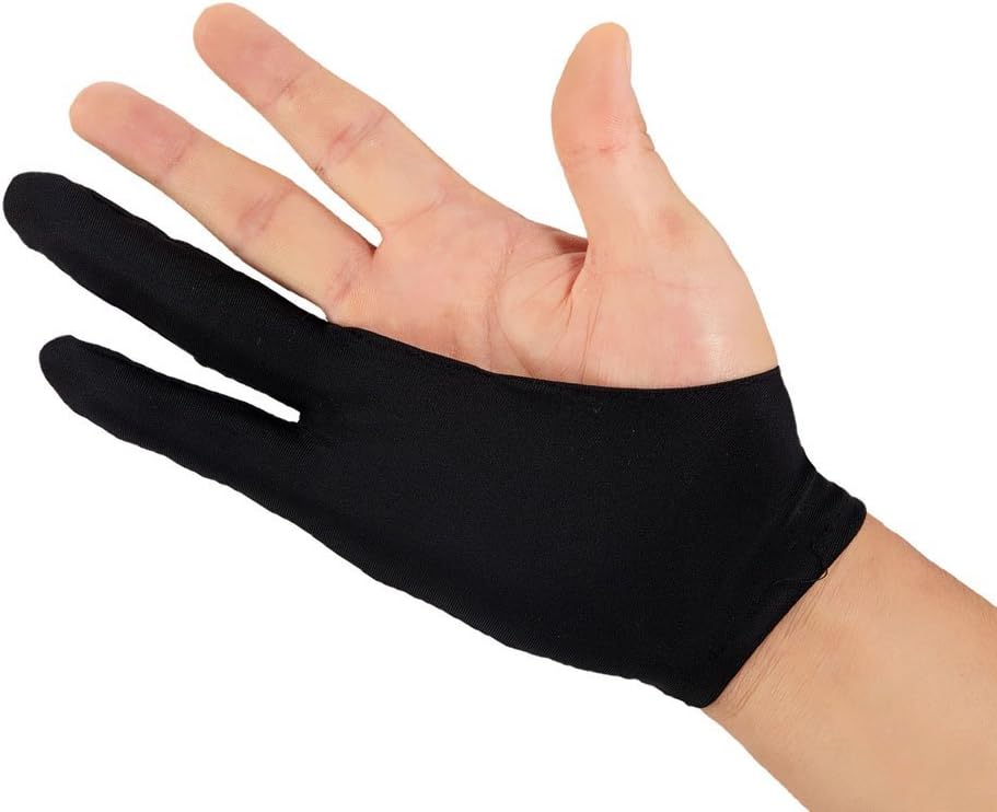 XPPen Artist Drawing Glove 2-Fingers Glove for Graphics Drawing Tablet Suitable for Right Hand and Left Hand (Size M) Black
