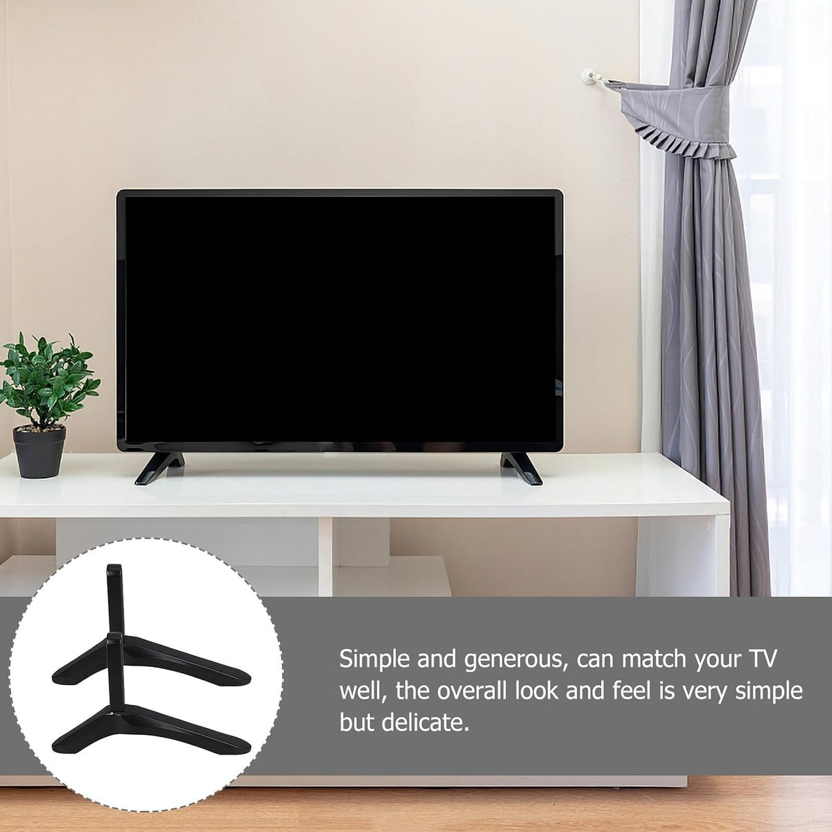 FRCOLOR Heavy-Duty Replacement TV Stand Base with Screws - Universal Desktop Mount
