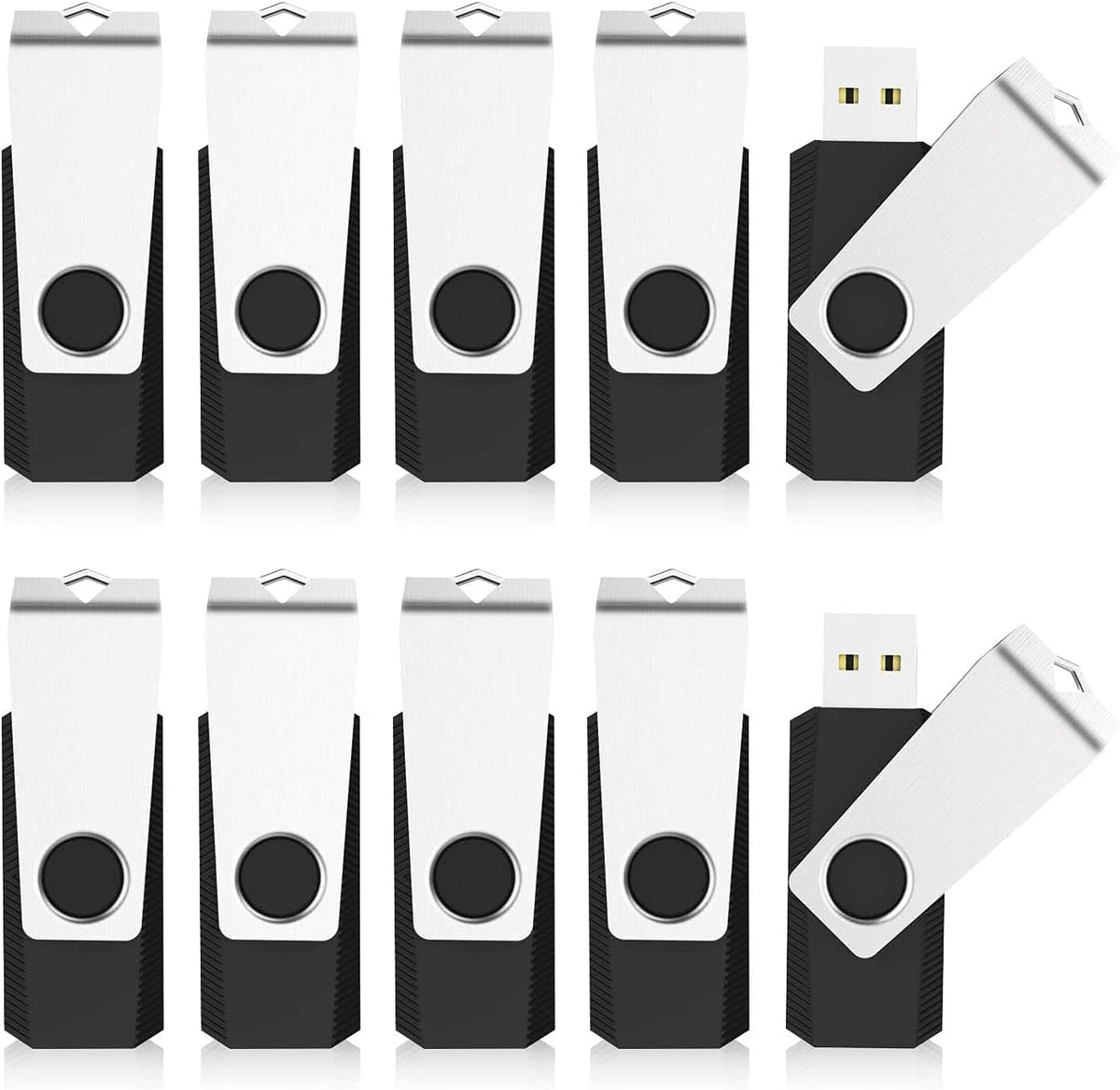 20Pack 1GB USB Flash Drive 2.0 Stick, TOPESEL Bulk Thumb Drive Swivel 1GB Pen Drive Jump Drive for Data Storage (20Pack Black)
