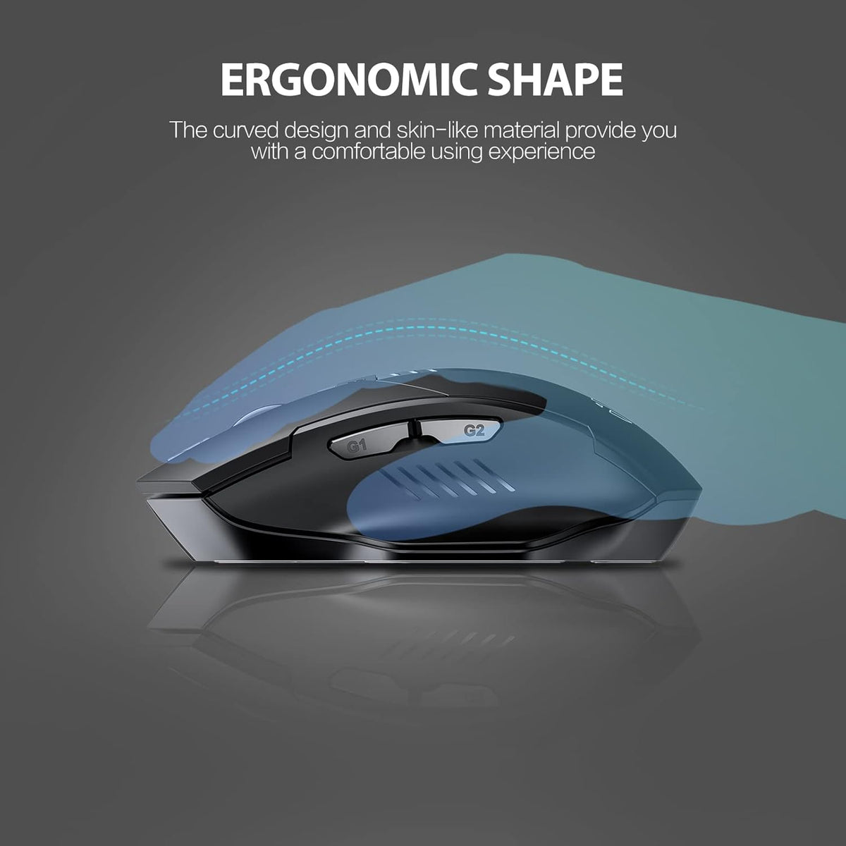 INPHIC 2.4G 6 2400DPI 4 Wireless Mouse Rechargeable, [Battery Level Visible], Silent Click USB Cordless Mouse