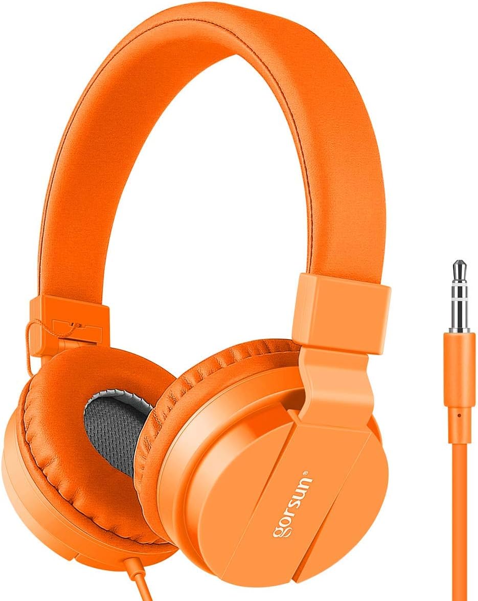 Headset gorsun Kids Headphones, Lightweight Stereo Wired Toddler HeadphonesAdjustable Headband Children's