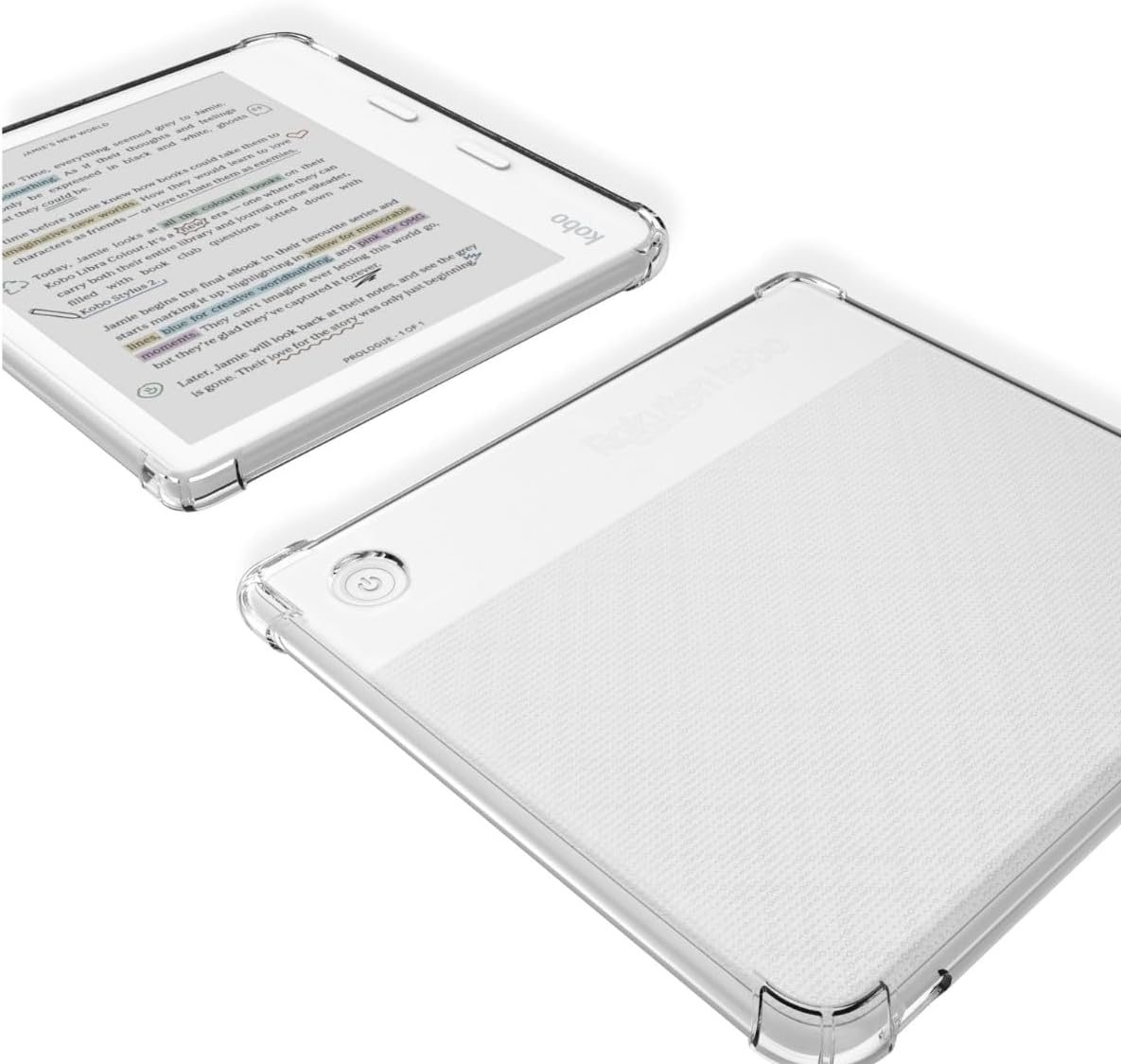 HNSBXQ 7 Inch 2024 Clear Case for Kobo Libra Colour and Screen Protector, Libra Color Ereader Case E-Reader Reinforced