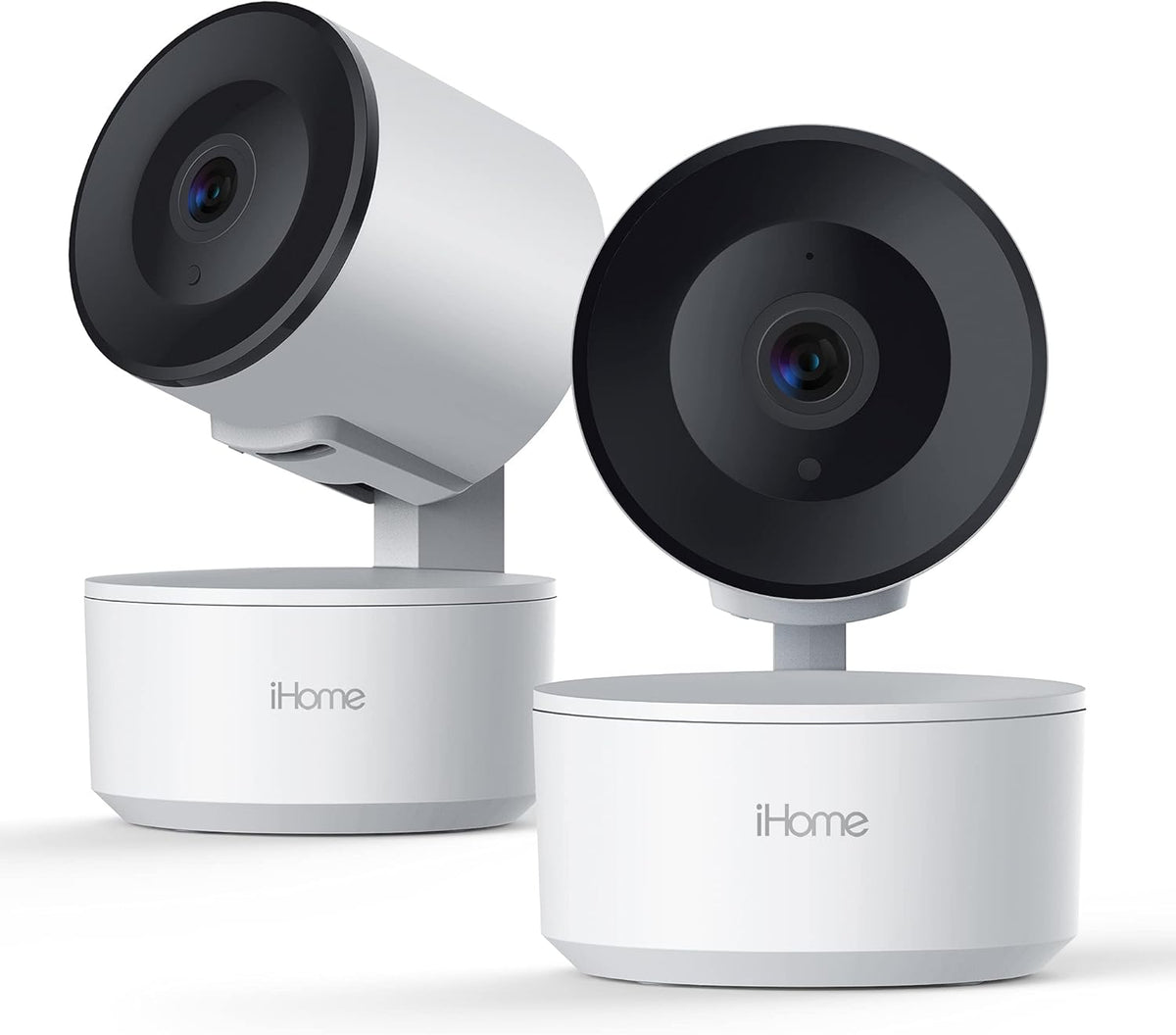iHome 2-Way 1080p 2 Pack Roto Smart Indoor WiFi Auto-Tracking Security Camera, Home Surveillance Cameras with Audio