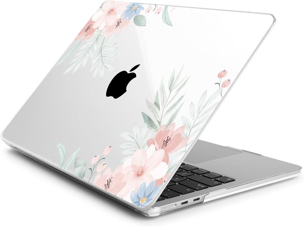 Batianda Premium Case for New MacBook Air 15 inch 2025 M4 2024 2023 with M3 M2 Chip Model A3114 A2941, Designed Protective Plastic Hardshell & Keyboard Cover & Screen Protector, Watercolor Floral