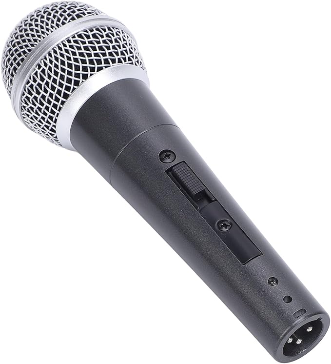 Wired Dynamic Microphone Set Moving Coil Dynamic Cardioid Handheld Microphone Enhanced Sound Quality with Low Latency Recording Stable for Active Speakers Mixers Am (Black)