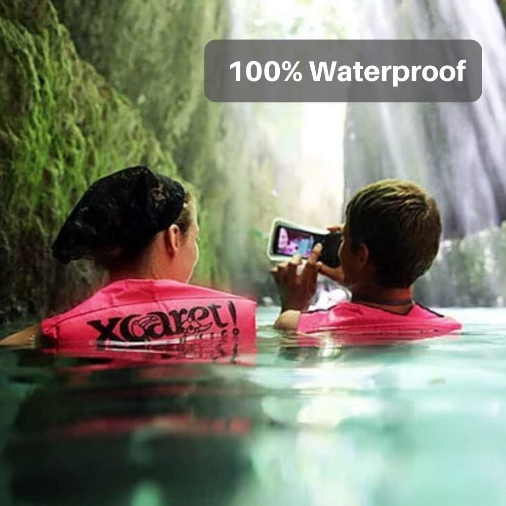AquaVault 100% Waterproof Floating Smart Phone Case & Money Pouch - Fits All Phones - Made from Premium Heavy Duty PVC for Added Drop Protection - Includes Adjustable Neck Strap. White