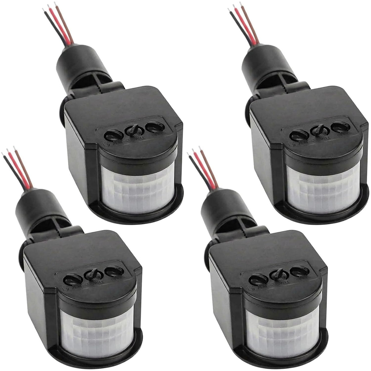 4 Packs-Outdoor 12V PIR DC Automatic Infrared PIR Motion Sensor Switch for LED Flood Light with Adjustable Sensitivity
