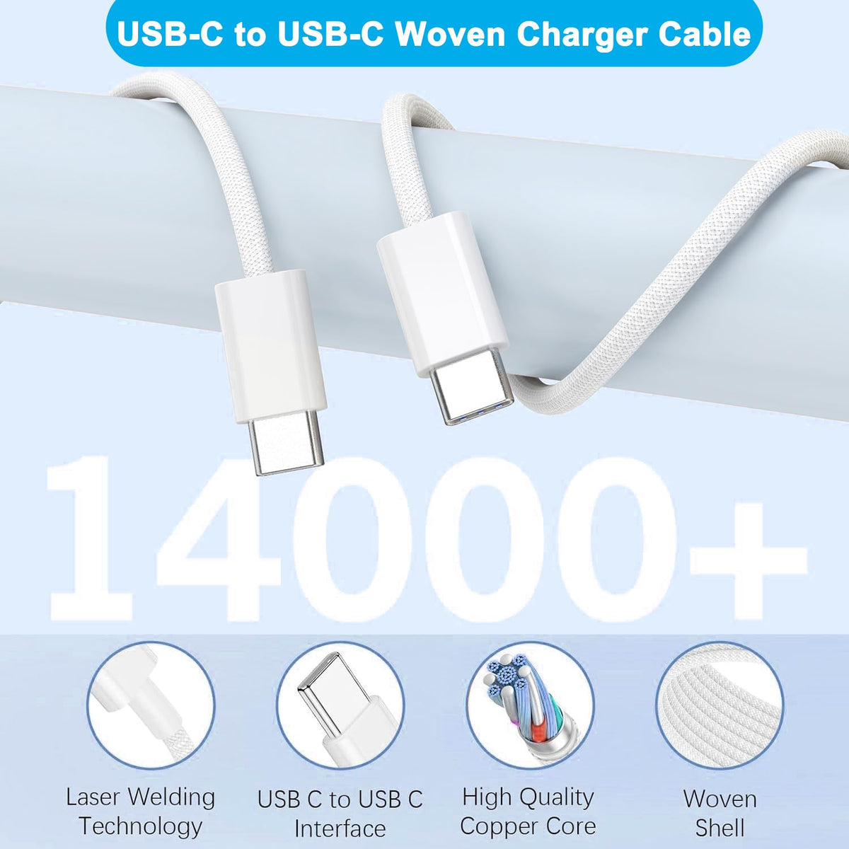 iPhone 16 15 Charger Fast Charging,iPad Fast Charger USB C Chargers Apple iPad Charger 2Pack 6FT Type C USBC to C Woven Cable Cord Block for iPad Pro 12.9/13/11inch,iPad Air,iPad Mini 6/7th,iPad 10/11