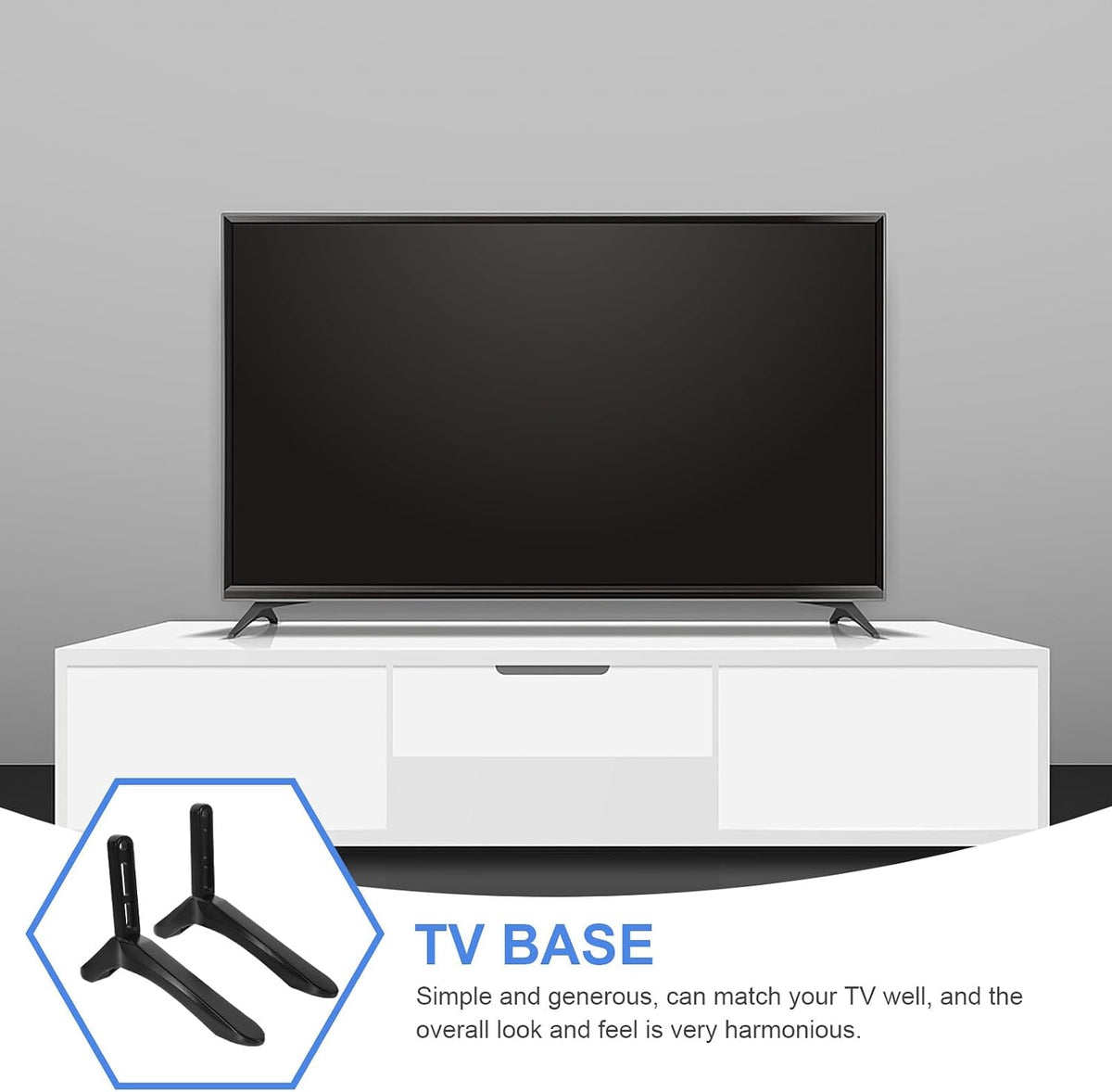 Healvian Tv Stand Base Mount Bracket with Screws Stable Tabletop Tv Holder Replacement Suitable for Living Room