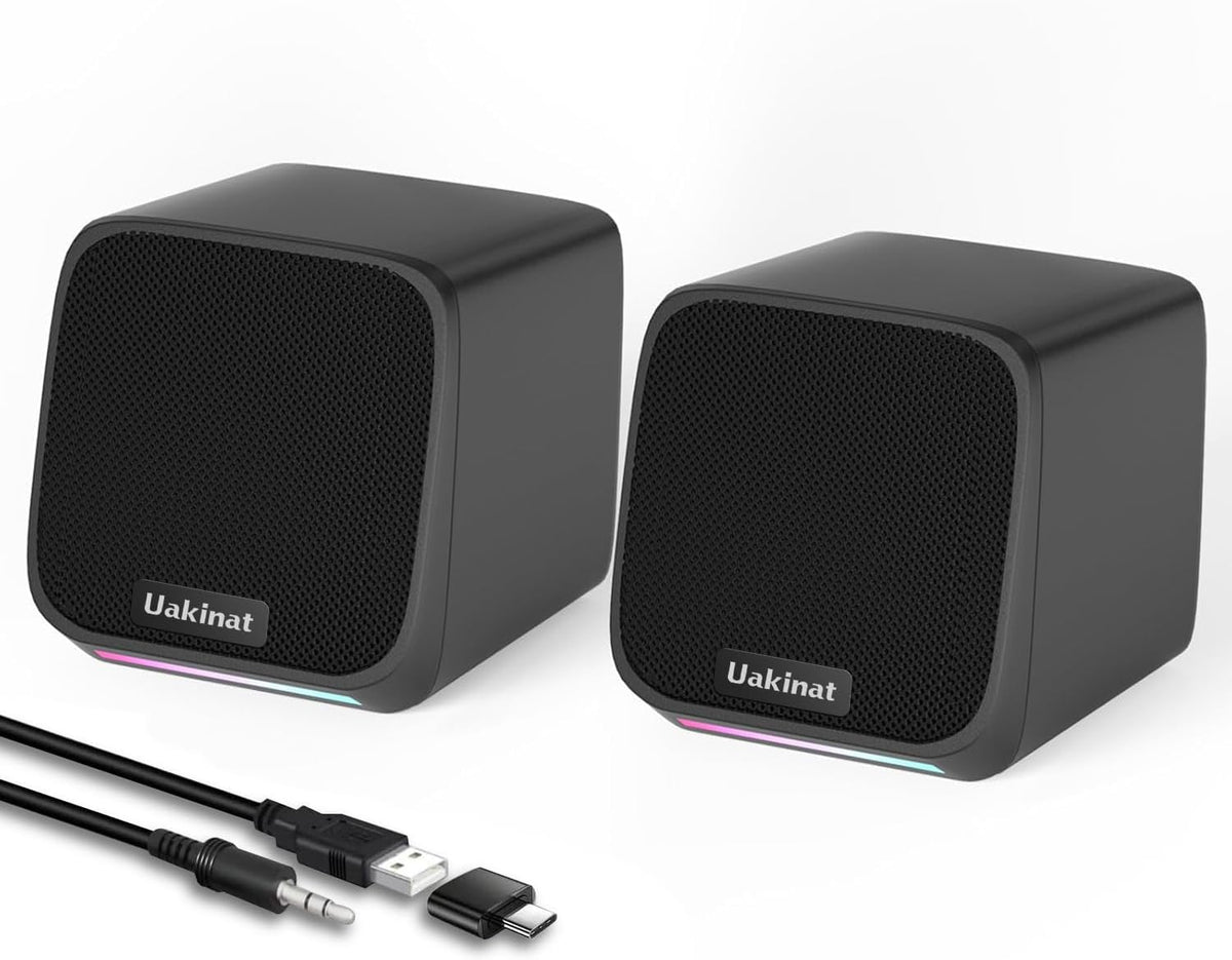 Computer Speakers,Computer Speakers for Desktop PC,Desktop Speakers,Small Computer Speakers USB Powered 3.5mm Aux Speaker for PC,Laptop,Tablet,Phone