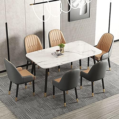 Office Chair Gaming Chair Computer Chair Living Room Furniture Design Armchairs Nordic Chair Metal Leather Material Dining Room Chairs Leisure Computer Stool (Color : White-Style)