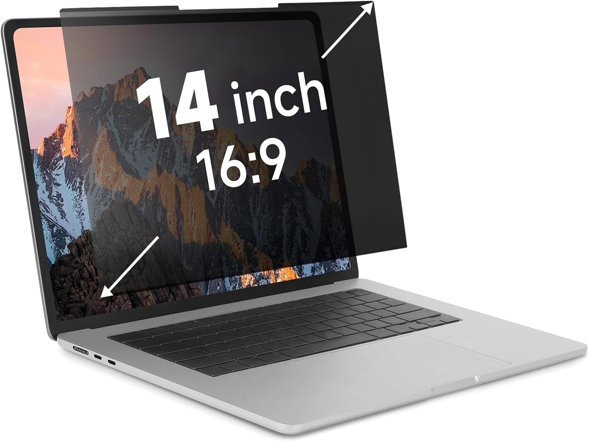 Nano-Suction Laptop Privacy Screen 14 Inch 16:9, Removale Screen Privacy Shield for Laptop, Anti Glare, Anti Bule Light, Screen Protector for Lenovo HP Dell Acer Asus Thinkpad